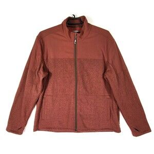 Toad & Co Jacket Mens XXL Brick Red Medium Weight Windbreaker Fleece Zip Pockets